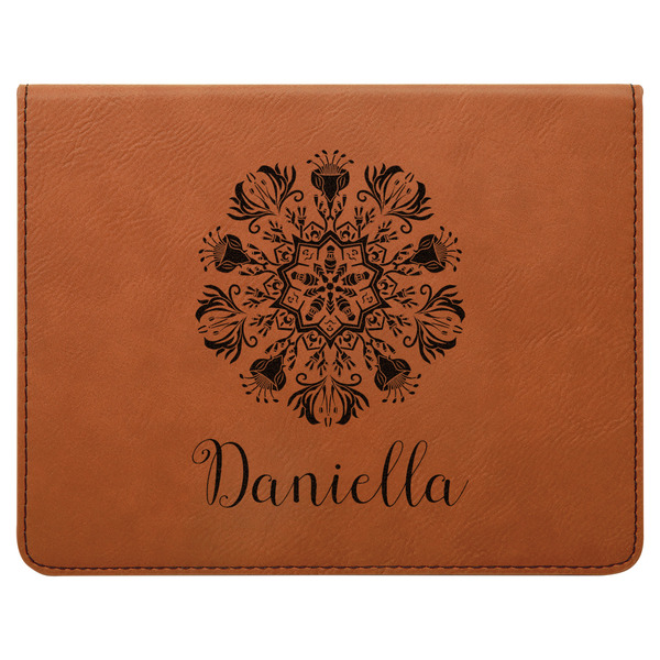 Mandala Floral Leatherette 4-Piece Wine Tool Set Flat