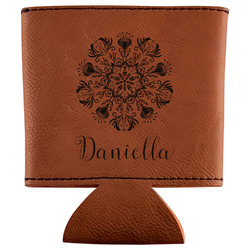 Mandala Floral Leatherette Can Sleeve (Personalized)