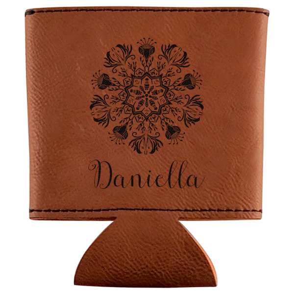 Custom Mandala Floral Leatherette Can Sleeve (Personalized)