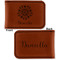 Mandala Floral Leatherette Magnetic Money Clip - Front and Back