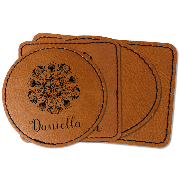 Custom Mandala Floral Faux Leather Iron On Patch (Personalized)