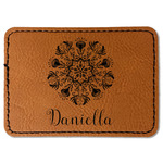 Mandala Floral Faux Leather Iron On Patch - Rectangle (Personalized)