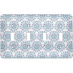 Mandala Floral Light Switch Cover (4 Toggle Plate)