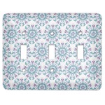 Mandala Floral Light Switch Cover (3 Toggle Plate)