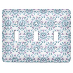 Mandala Floral Light Switch Cover (3 Toggle Plate)