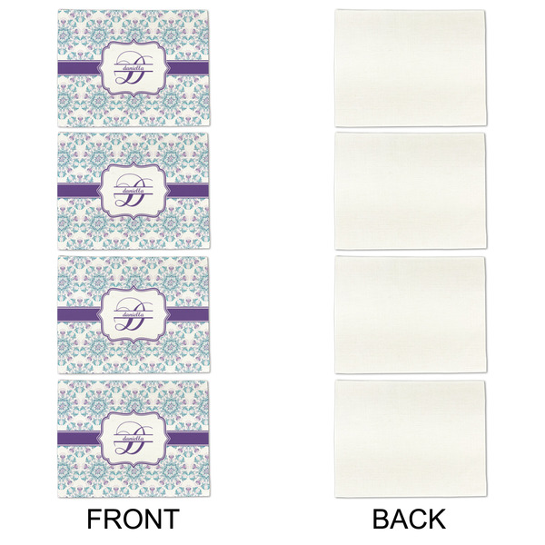 Mandala Floral Linen Placemat - APPROVAL Set of 4 (single sided)