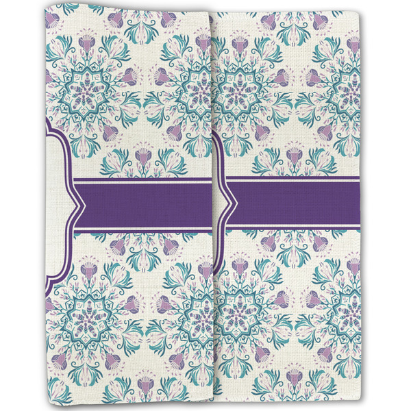 Mandala Floral Linen Placemat - Folded Half (double sided)