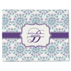 Mandala Floral Single-Sided Linen Placemat - Single w/ Name and Initial