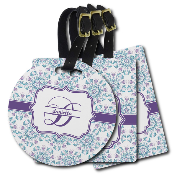 Custom Mandala Floral Plastic Luggage Tag (Personalized)