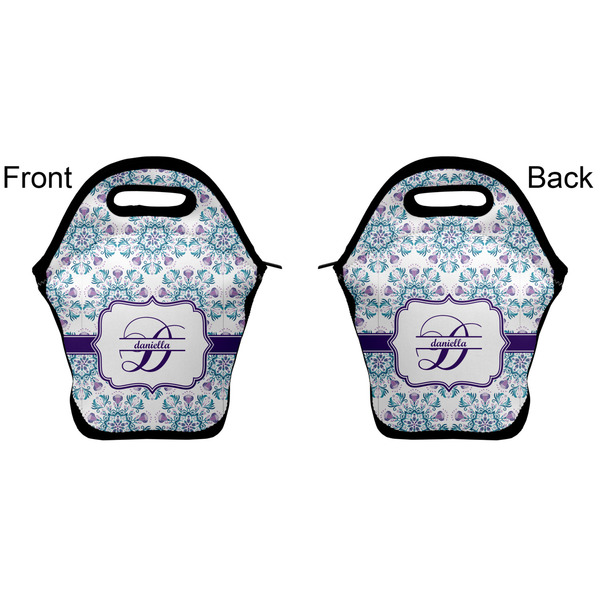 Mandala Floral Lunch Bag - Front and Back