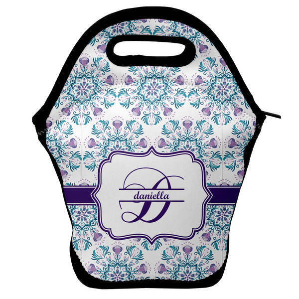 Custom Mandala Floral Lunch Bag w/ Name and Initial