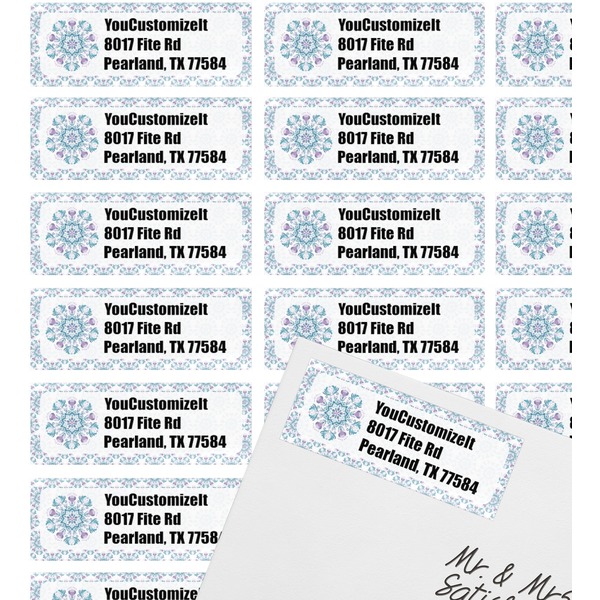 Mandala Floral Mailing Label on Envelope - Multiple Labels