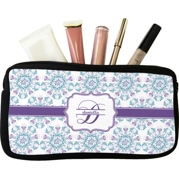 Custom Mandala Floral Makeup / Cosmetic Bag (Personalized)