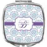 Mandala Floral Compact Makeup Mirror (Personalized)