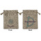 Mandala Floral Medium Burlap Gift Bag - Front & Back (Personalized)