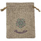 Mandala Floral Medium Burlap Gift Bag - Front (Personalized)
