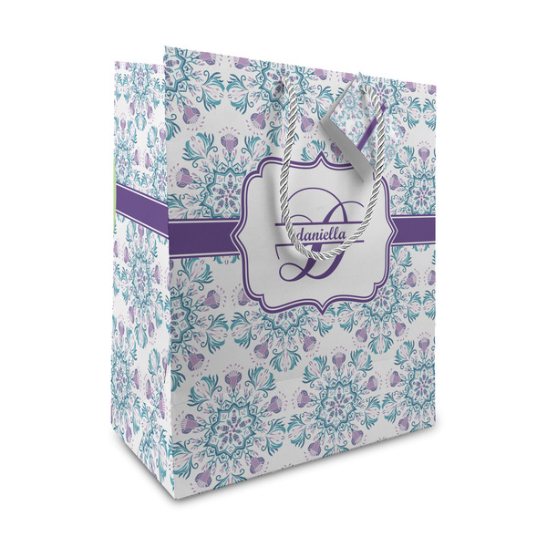 Custom Mandala Floral Medium Gift Bag (Personalized)