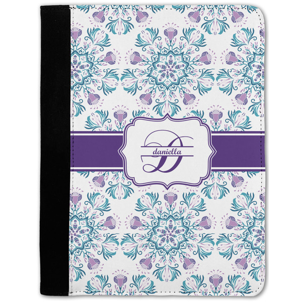 Custom Mandala Floral Notebook Padfolio - Medium w/ Name and Initial