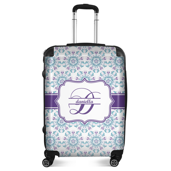 Custom Mandala Floral Suitcase - 24" Medium - Checked (Personalized)