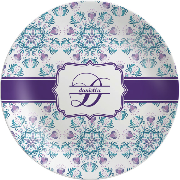 Custom Mandala Floral Melamine Salad Plate - 8" (Personalized)
