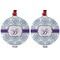 Mandala Floral Metal Ball Ornament - Front and Back