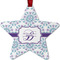 Mandala Floral Metal Star Ornament - Double Sided w/ Name and Initial