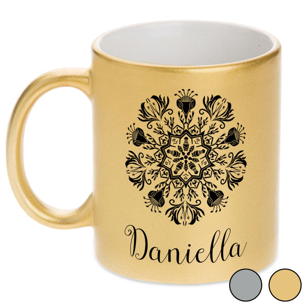 Mandala Floral Metallic Mugs
