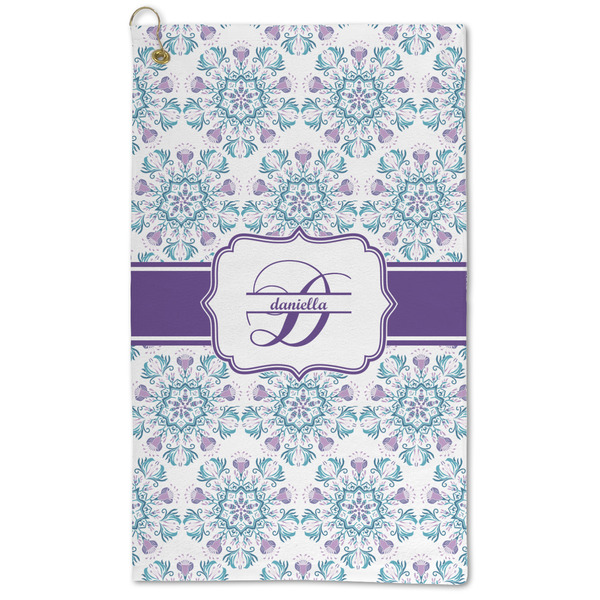 Custom Mandala Floral Microfiber Golf Towel - Large (Personalized)