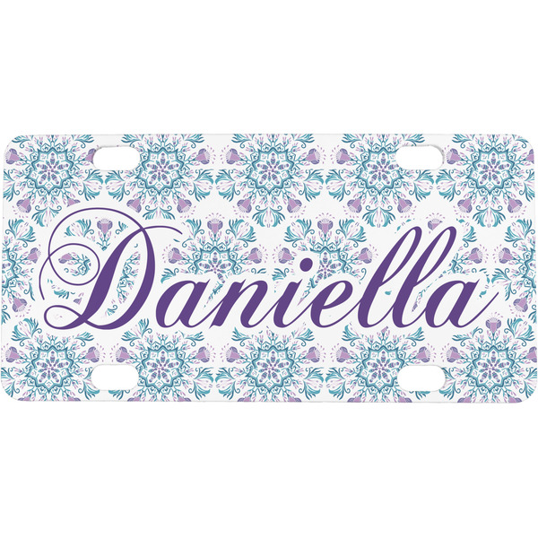 Custom Mandala Floral Mini / Bicycle License Plate (4 Holes) (Personalized)
