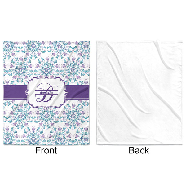 Mandala Floral Minky Blanket - 50"x60" - Single Sided - Front & Back