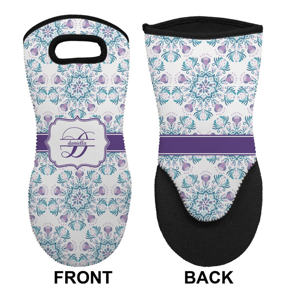 Mandala Floral Neoprene Oven Mitt (Front & Back)
