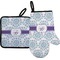 Mandala Floral Right Oven Mitt & Pot Holder Set w/ Name and Initial