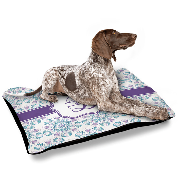 Mandala Floral Outdoor Dog Beds - Large - IN CONTEXT