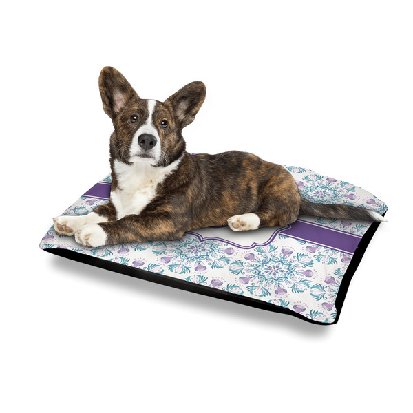 Mandala Floral Outdoor Dog Beds - Medium - IN CONTEXT