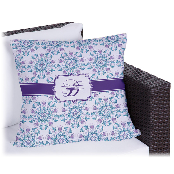 Custom Mandala Floral Outdoor Pillow (Personalized)