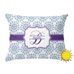 Mandala Floral Outdoor Throw Pillow (Rectangular) (Personalized)