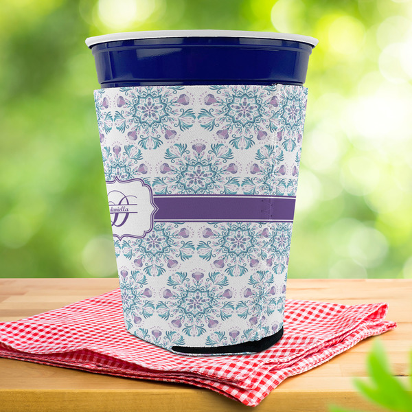 Mandala Floral Party Cup Sleeves - with bottom - Lifestyle