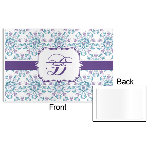 Mandala Floral Disposable Paper Placemat - Front & Back