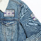 Mandala Floral Patches Lifestyle Jean Jacket Detail