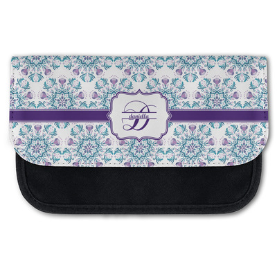 Mandala Floral Canvas Pencil Case w/ Name and Initial