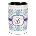 Mandala Floral Ceramic Pencil Holders - Black