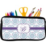 Mandala Floral Neoprene Pencil Case - Small w/ Name and Initial