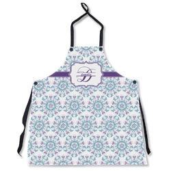 Mandala Floral Apron Without Pockets w/ Name and Initial
