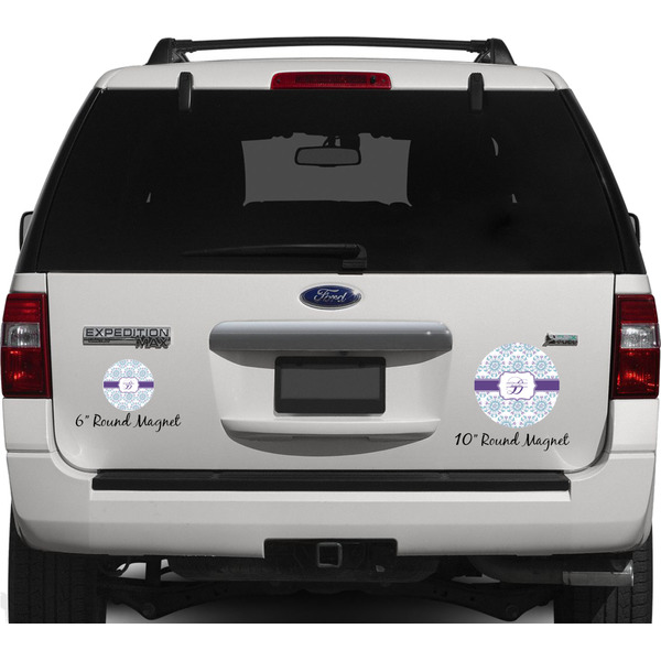 Mandala Floral Personalized Car Magnets on Ford Explorer
