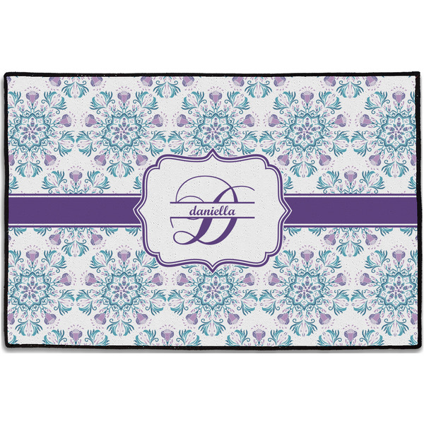 Mandala Floral Personalized Door Mat - 36x24 (APPROVAL)