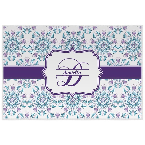 Custom Mandala Floral Laminated Placemat w/ Name and Initial