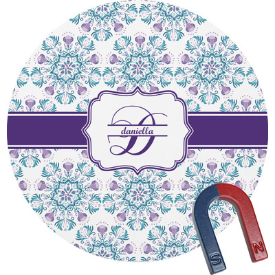 Mandala Floral Round Fridge Magnet (Personalized)
