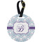 Mandala Floral Personalized Round Luggage Tag