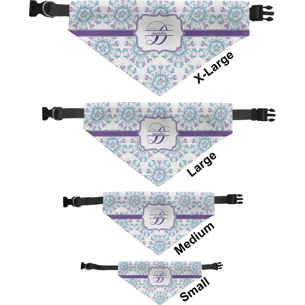 Mandala Floral Pet Bandana Sizes
