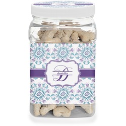 Mandala Floral Dog Treat Jar (Personalized)
